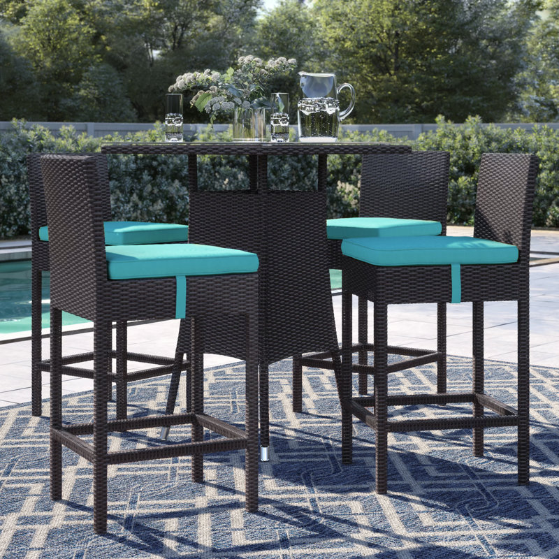 Ensemble bistro 5 pièces Convene, Turquoise