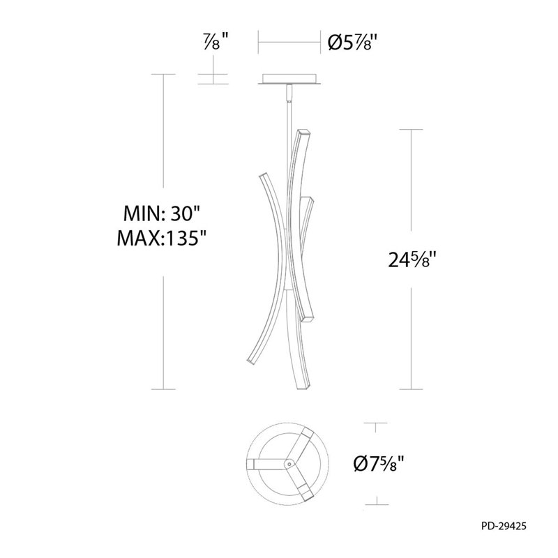 Tusk LED Dimmable Pendant, Brushed Nickel, 4000K