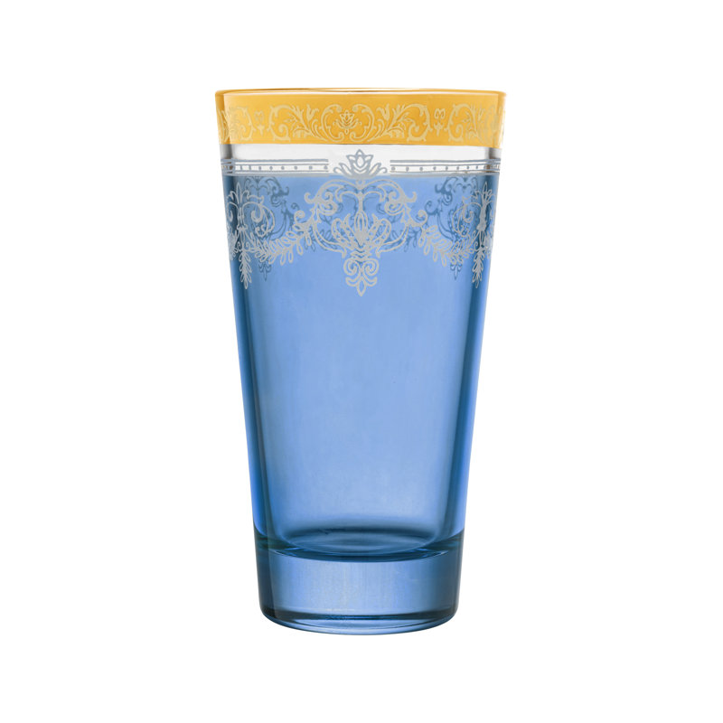 10oz. Highball Glass Set, Red/Blue