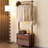 Solid Wood Coat Rack with Drawers and Wheels