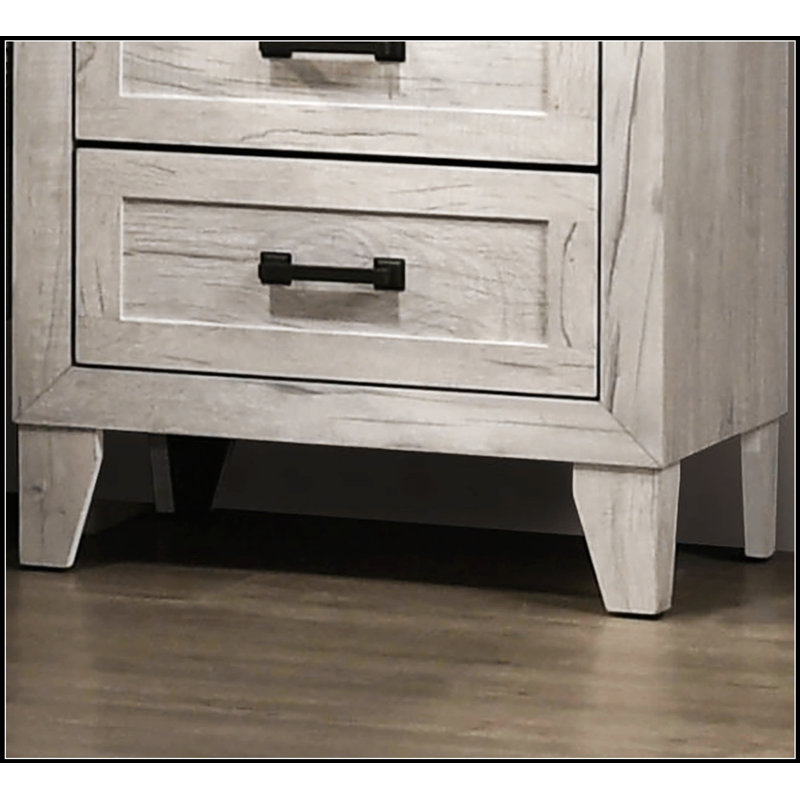 Table de chevet 1 pièce Contemporary Wash avec finition en mélamine et poignée pour mobilier de chambre à coucher moderne