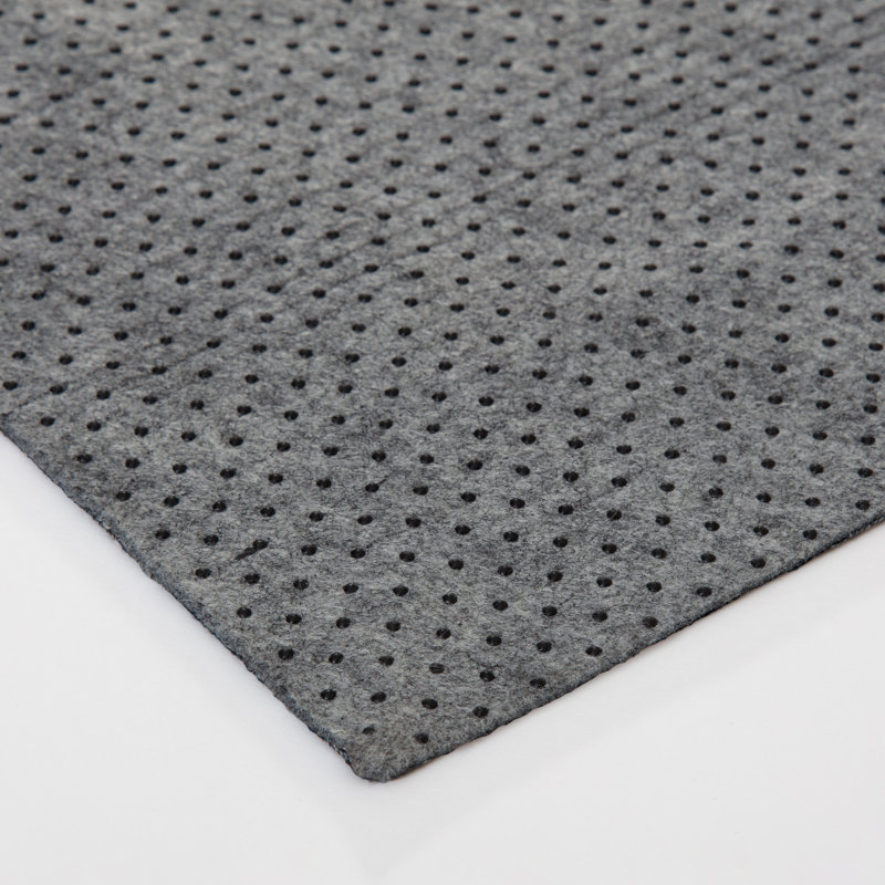 Gray and Cream Rectangular PVC and Polyester Chair Mat