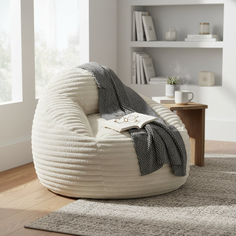 Pouf Kannon de 99 cm (39 pouces) avec rembourrage en mousse mémoire, canapé confortable pour dortoir, appartement, salon