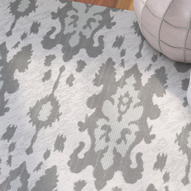 Tapis intérieur / extérieur Amedee Performance Ikat, Rectangle 4 pi x 5 pi 7 po