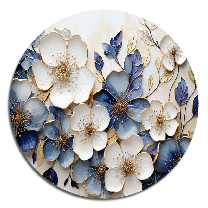 Dorset - Art floral rond en métal, H 29 po x l 29 po