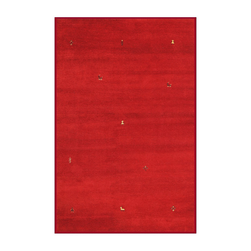 Tapis de zone rouge contemporaine, Rectangle 5 pi x 7 pi