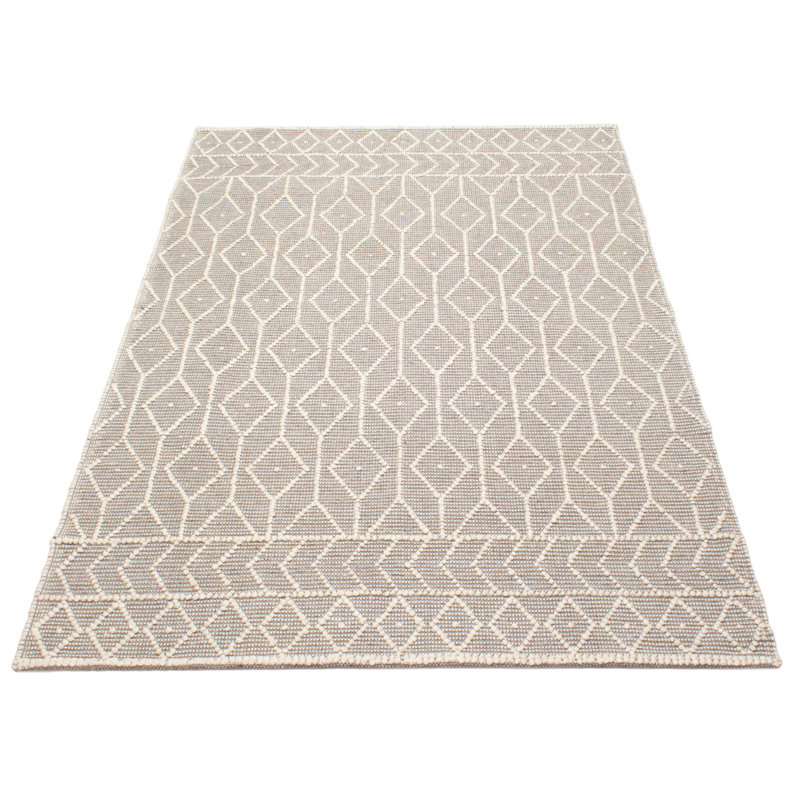 Tapis unique en laine nouvel âge taupe Iagulli 5 pi 11 po x 9 pi