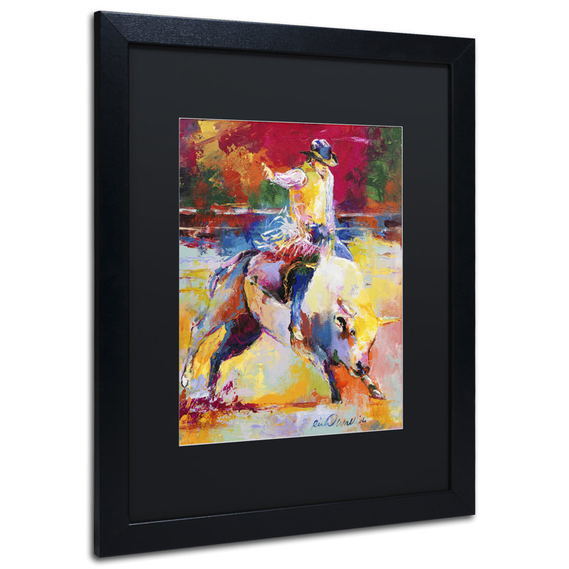 « rodeo », reproduction sur toile, H 20 po x l 16 po x P 0,5 po, Noir, Cadre noir
