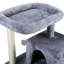 Arbre à chat gris double couche avec maison et enveloppé, profondeur de produit 19,7 po, largeur 17,7 po, hauteur 34 po, structure stable, deux zones de couchage, décoration, surface d'assemblage simple