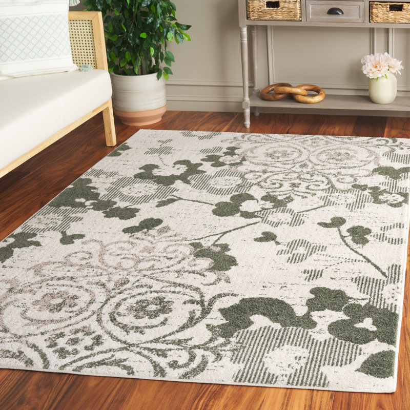 Tapis à motif floral Braizlee, Rectangle 5 pi 1 po x 7 pi 6 po
