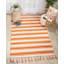 Tapis ivoire / orange tissé à la main Paxtonville-700553631