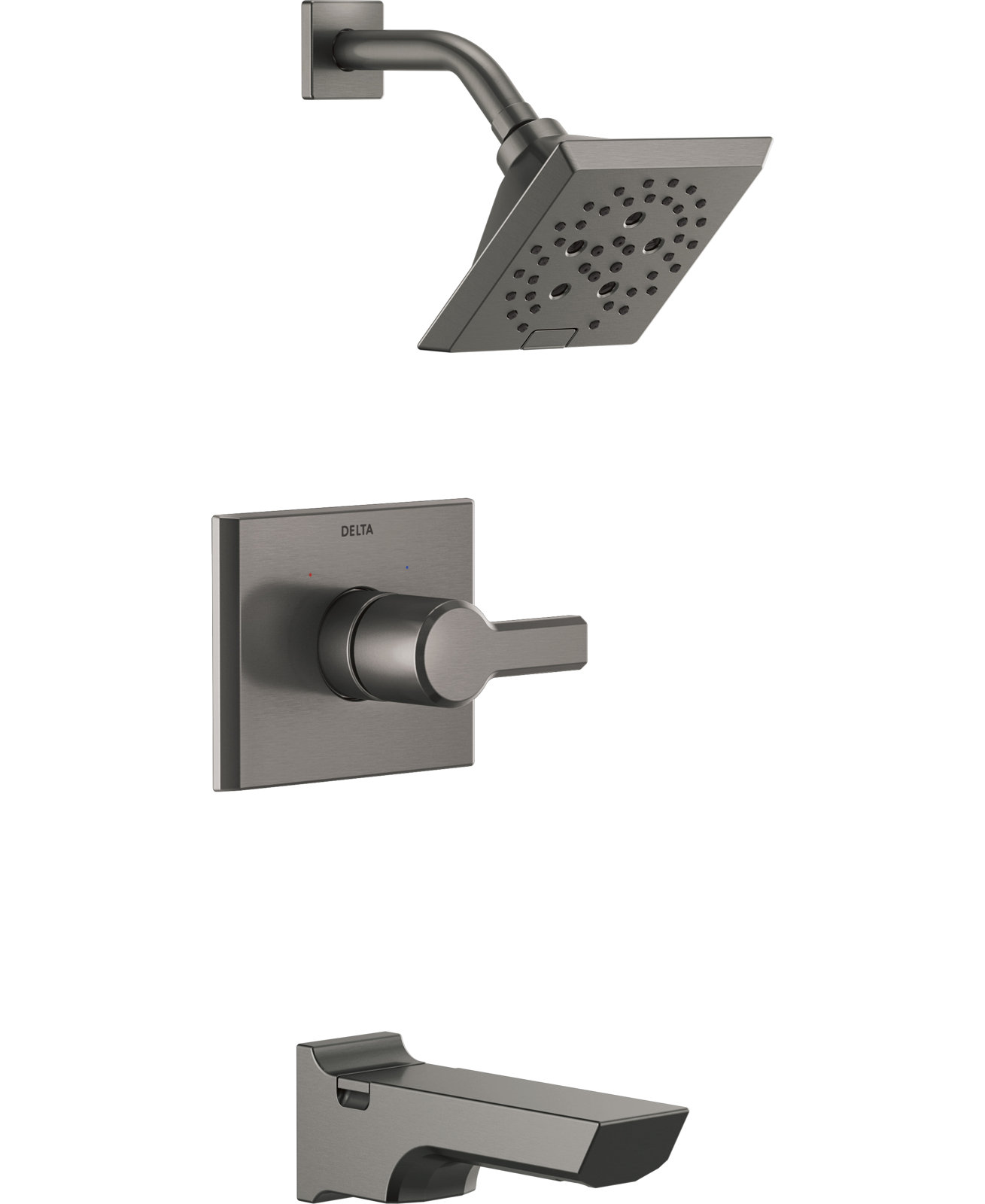 Pivotal® Tub and Shower Faucet with H2Okinetic® Technology, Lumicoat Black Stainless