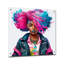 Rose et bleu, femme afro-américaine IV-598611288