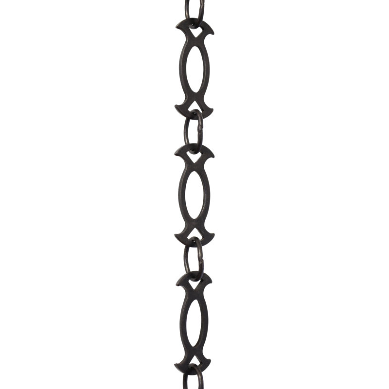 Lustre soudé Motif Link, Huile bronze noir, H 36 po x l 0,71 po x P 0,08 po
