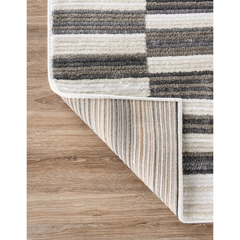  Myra Odyssey Rug, Gray/White, Rectangle 4'1" x 6'1"