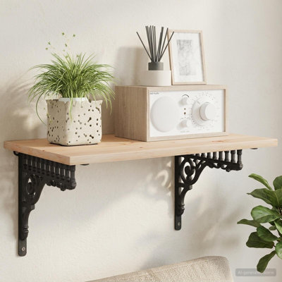 Wall Shelf Brackets 27.5 x 23 x 4 cm Steel Metal Shelf Supports Display