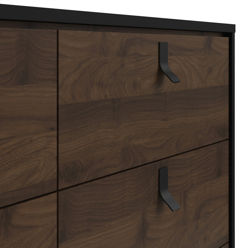 Iker 6 - Drawer Chest of Drawers, Black/Walnut