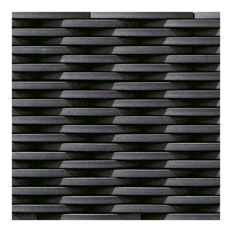 Crescent Border 0.39" x 6" Ceramic Linear Mosaic Wall Tile, Black