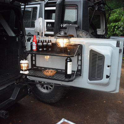 Tailgate Table Rear Foldable Cargo Shelf Aluminum Alloy Storage Shelf MOLLE Panel For Ford Bronco 2021-2024