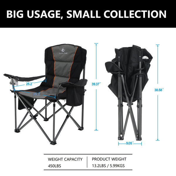 Camping Chairs for Heavy People, Outdoor Portable Folding Ice Fishing Chair,  Adjustable Height Lightweight Aluminum Camp Chair : : Sports &  Outdoors
