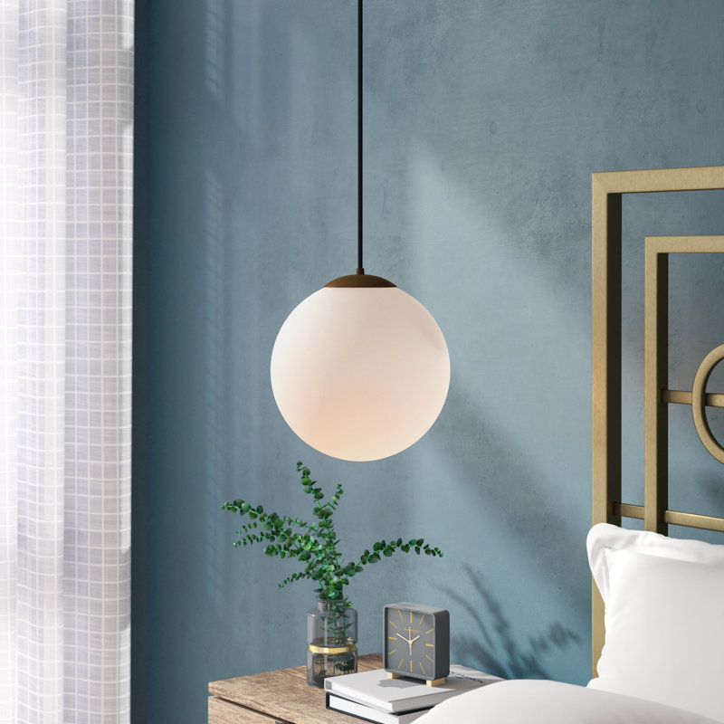 Luminaire suspendu simple globe à 1 lumière Ruffner