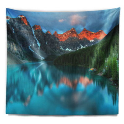 Photographie de paysage moraine lake sunrise tapisserie