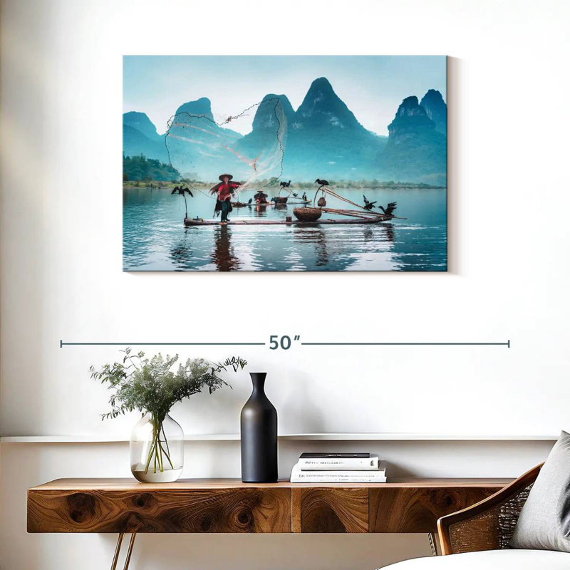 Senne Traditional Chinese Fishing, 24" H x 36" W
