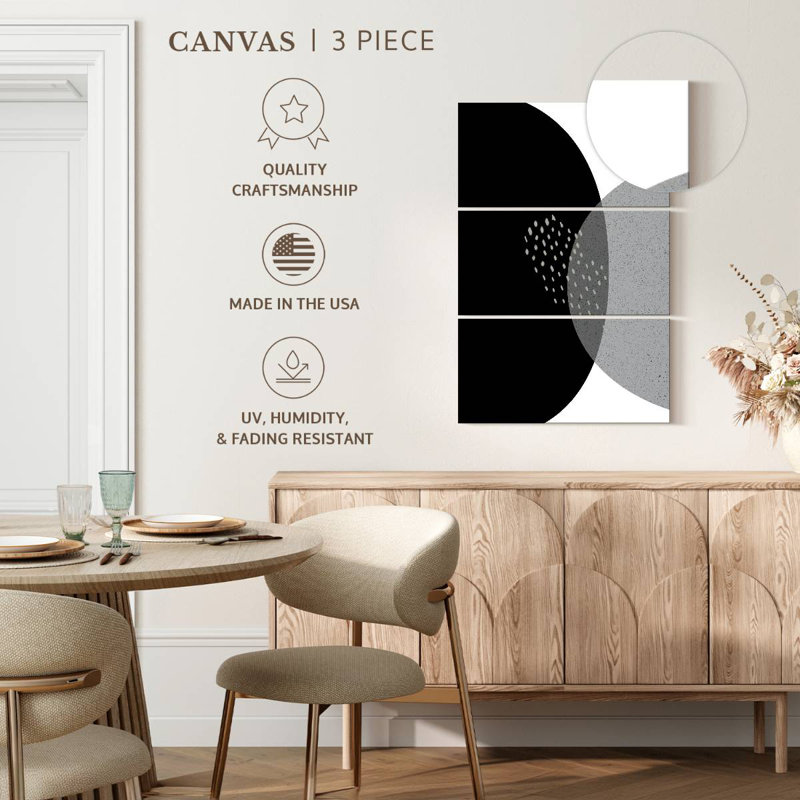 Avery Black Grey Minimalist III, 32" H x 20" W