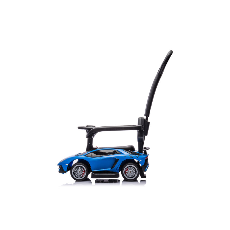 Blue Lamborghini 3-in-1 Kids Push Ride-On Toy Car