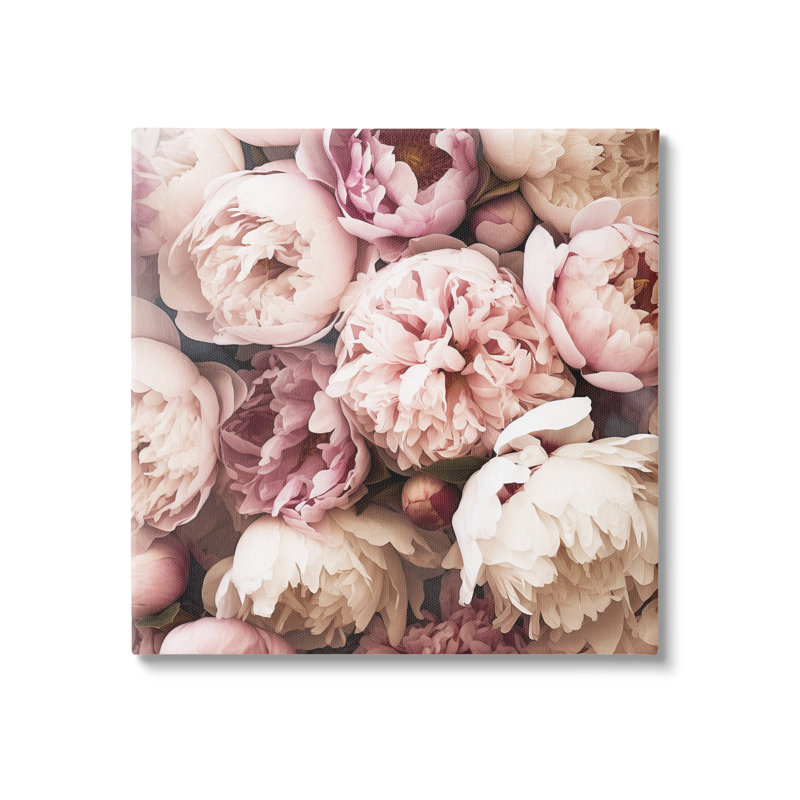 Reproduction de pivoines mixtes sur toile par Riley B, H 36 po x l 36 po x P 1,5 po