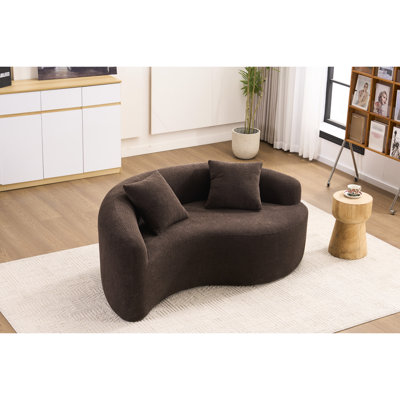 Brown Chenille Ly - 042, S Curved Dual Depth, 400 Lbs, 66.9"L, Ideal For In Bedroom, American Design, No Assembly 042 Full Compression Sponge , Chenille, 2 Seat Small Home Areas, Inspired, Quick Setup