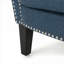 Fauteuil club incurvé de luxe, siège d'appoint rembourré en tissu bleu classique classique pour des espaces confortables