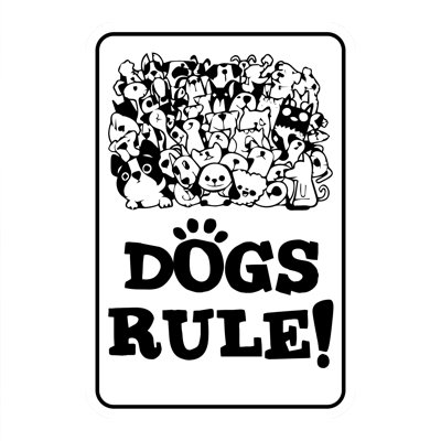 Mini enseigne de jardin Dogs Rules