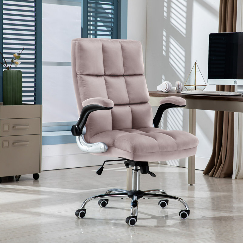Chaise de bureau Kahaleel, Velours gris