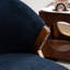 Chaises d'appoint modernes en tissu de velours avec structure en bois massif, chaises rembourrées pour le salon ou le coin lecture-782639056