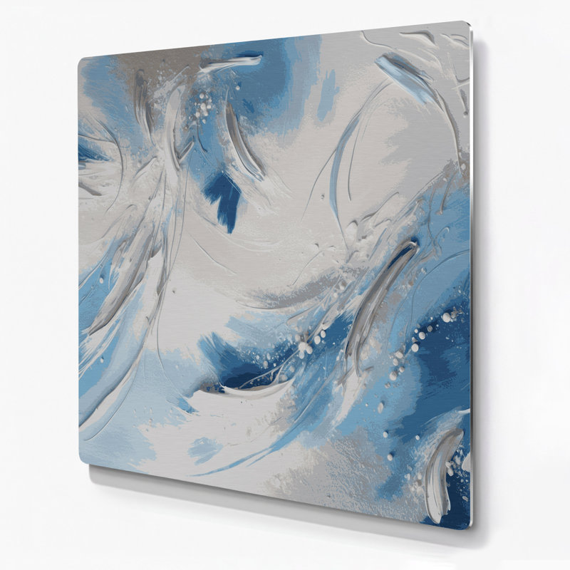 «Lyrical Abstraction 92», art mural en métal gris, H 12 po x l 12 po