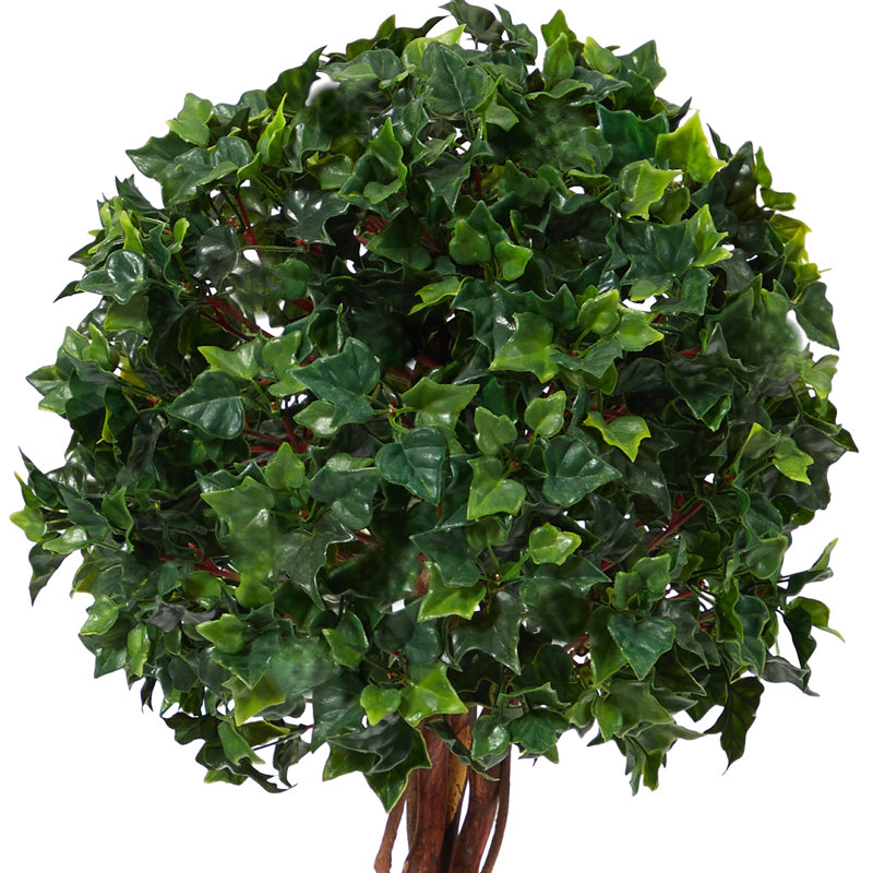 3.5ft. English Ivy Single Ball Topiary Artificial Tree with Natural Trunk UV Resistant (Indoor/Outdoor)