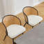 Chaises de salle à manger rembourrées de 19,3 po de hauteur avec structure en métal noir et dossier Cane-438477463-454741147