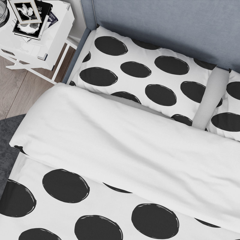Ensemble de housse de couette en microfibre noir / blanc 3 pièces