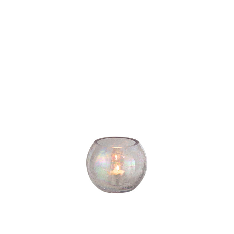 Sweet Glass Tabletop Hurricane, 10cm H x 12cm W x 12cm D, Pearl Purple