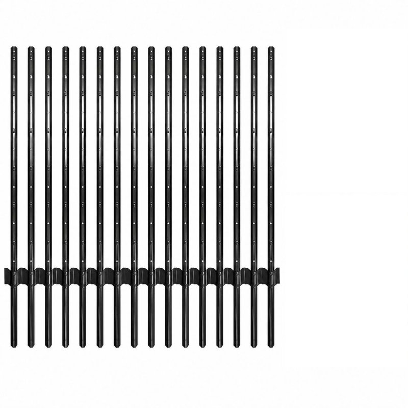 15-Pack Metal Fence Posts with Anchor Plates, Heavy Duty Steel U-Channel Fence Stakes with Anchor Plates,No Dig Fence Post for Garden Yard
