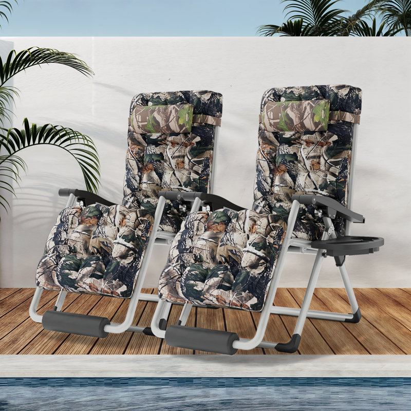 Fauteuil pliant renforcé avec coussins détachables et repose-pieds Zero Gravity