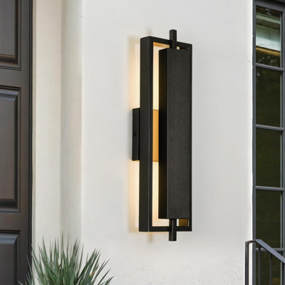Ormand 12W Dimmable Waterproof LED Black Outdoor Wall Sconce