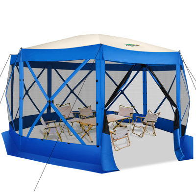 15x15 Pop Up Gazebo Screen Tent Screen House for Camping, Screen Room with Mosquito Netting