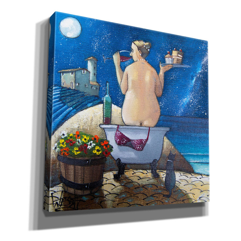 «Bath No. 2» par Ronald West, art mural sur toile, H 12 po x l 12 po x P 0,75 po