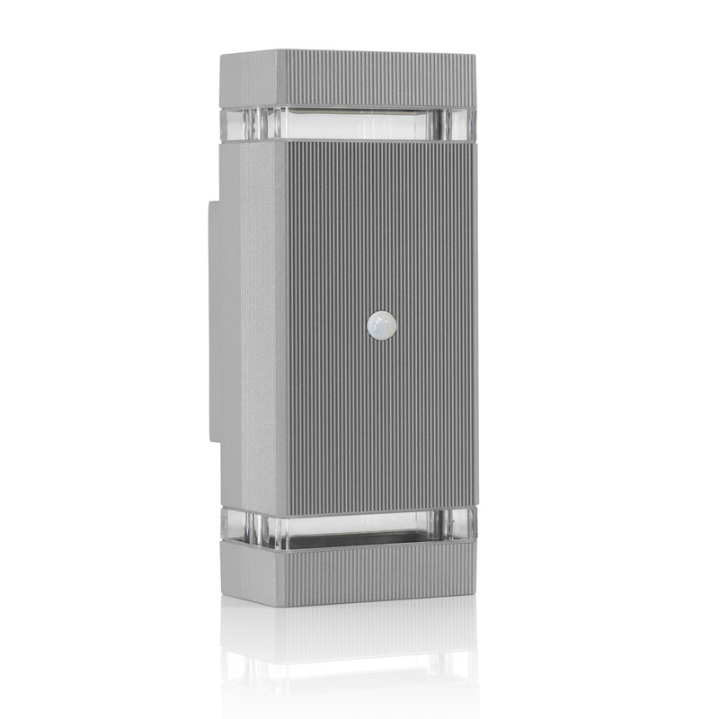 Garrow 2 - Bulb 66.8 cm H Hardwired Outdoor Wall Light, Silver