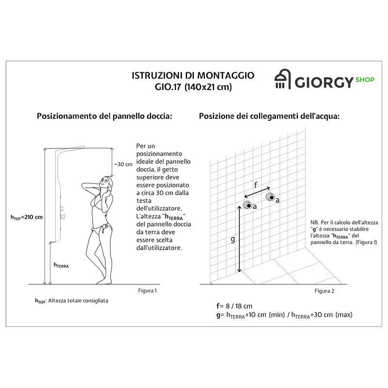 Hydromassage Shower Tower Panel, Black