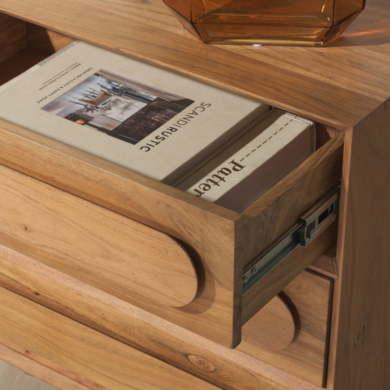 Lesliette 3 Drawer Wood Nightstand