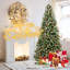 Snow-Tipped PE+PVC Hinged Christmas Tree With Warm White LED Lights, Berries & Pine Cones-1845912785