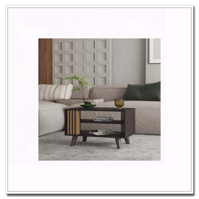 Wenge And Natural Oak Coffee Table With Open Storage